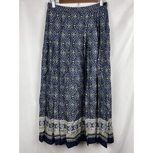 Vintage 90s Pendleton Blue Maxi Skirt Size 10 Made in USA Boho Lagenlook EUC